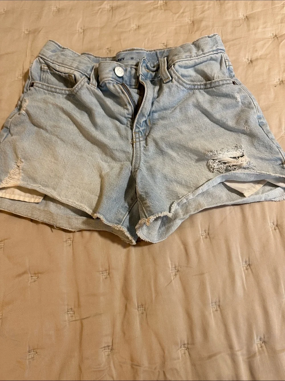 Old Navy Light Wash Distressed Denim Shorts